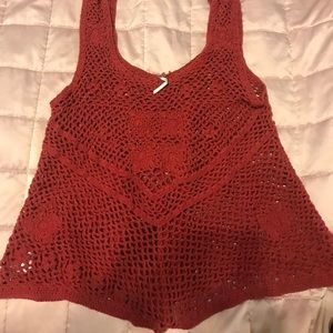Free people crochet romper coverup